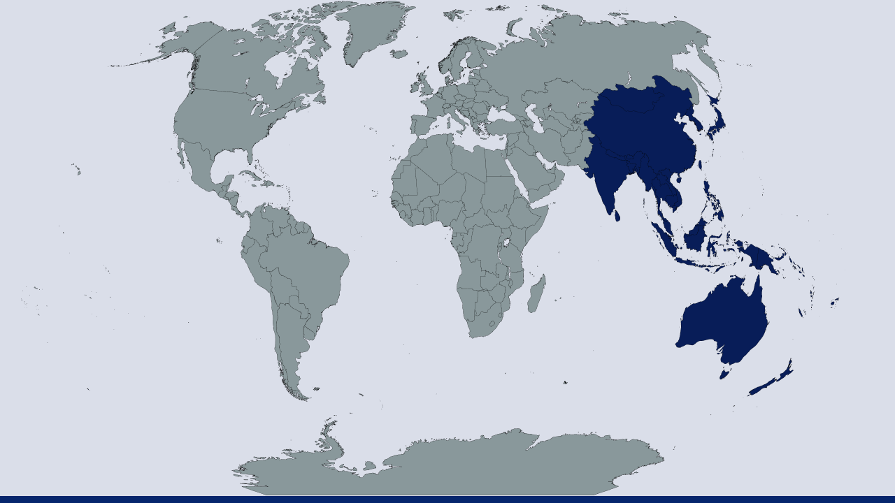 A geographical map of the Asia-Pacific region