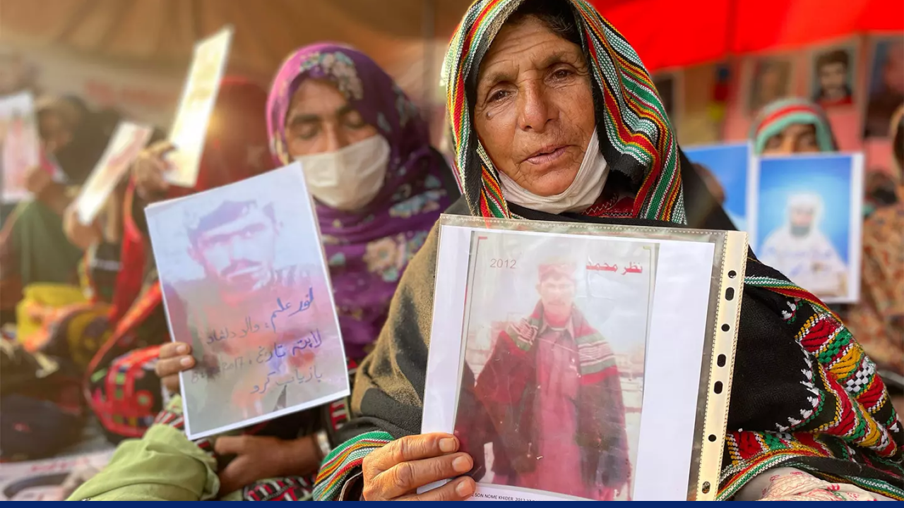 Protesters against Pakistan's intelligence services accused of "disappearing" thousands of Baloch men over the last 20 years
