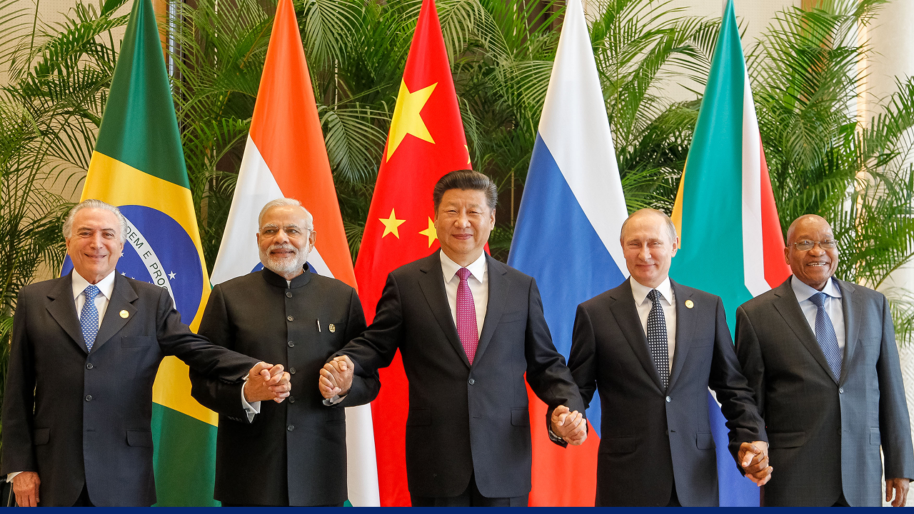 The principal members of the BRICS at the 2018 BRICS Summit