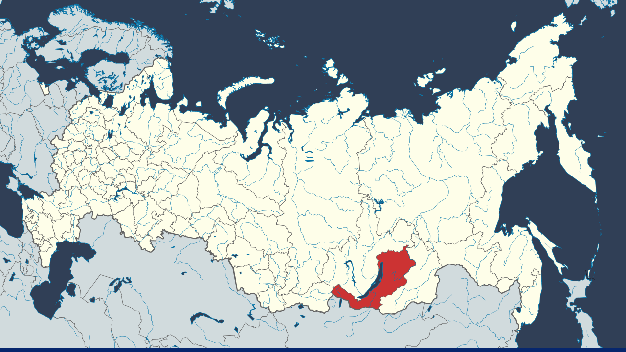 Map of Russia highlighting the Republic of Buryatia in red.
